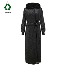 Women's Rpet Robe Warming Wind-proof Outdoor  Long Body Beach Coat Recycled Polyester Quilted with Recycled Fleece